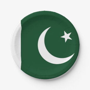 Patriotic paper plate with flag of Pakistan