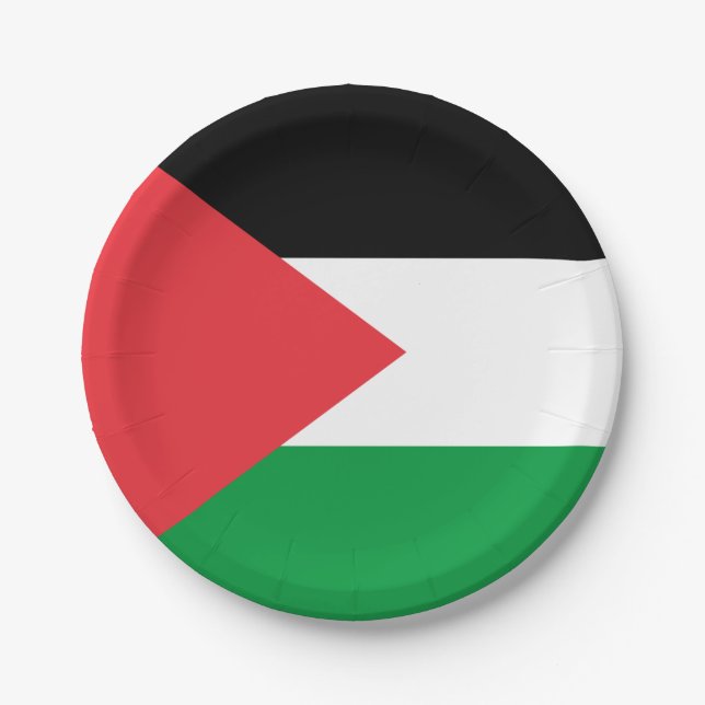 Patriotic paper plate with flag of Palestine (Front)