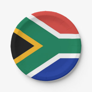 Patriotic paper plate with flag of South Africa
