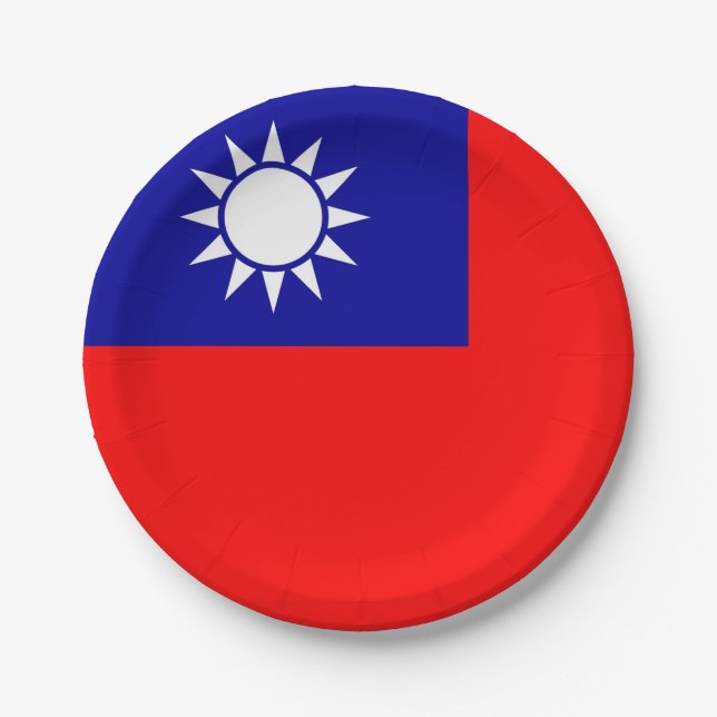 Patriotic paper plate with flag of Taiwan (Front)