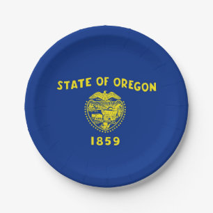 Patriotic paper plate with Oregon flag