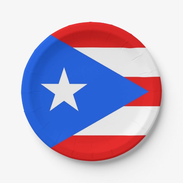 Patriotic paper plate with Puerto Rico flag (Front)