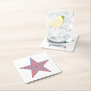 Patriotic Paper Star Drink Coaster