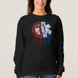 Patriotic Paramedic Firefighter Emt Usa Flag Ems Sweatshirt