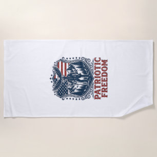 Patriotic Park Ranger Vector Graphic Tee_1 Beach Towel