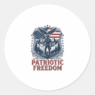 Patriotic Park Ranger Vector Graphic Tee_1 Classic Round Sticker