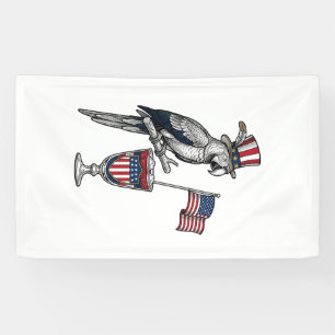 Patriotic Parrot Cocktail Vintage Vector Design_1 Banner