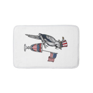 Patriotic Parrot Cocktail Vintage Vector Design_1 Bath Mat