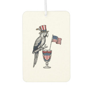 Patriotic Parrot Cocktail Vintage Vector Design_1 Car Air Freshener