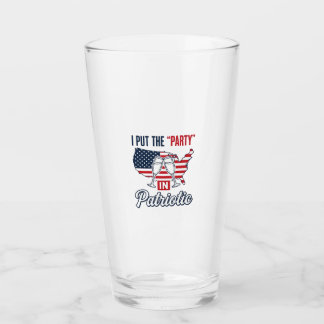 Patriotic Party Quote USA Flag Champagne Vector Te Glass