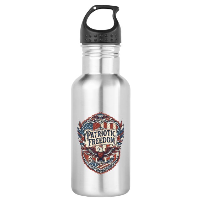Patriotic Patchwork Artist 532 Ml Water Bottle (Front)