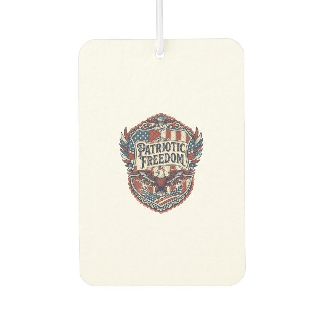 Patriotic Patchwork Artist Car Air Freshener (Front)