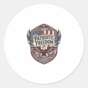 Patriotic Patchwork Artist Classic Round Sticker