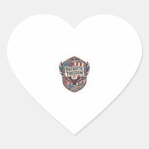 Patriotic Patchwork Artist Heart Sticker