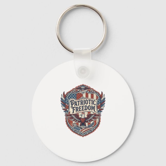 Patriotic Patchwork Artist Key Ring (Front)