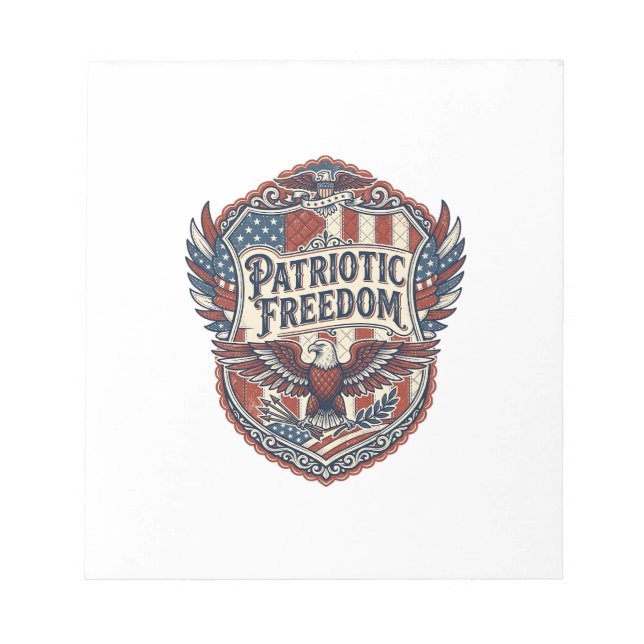 Patriotic Patchwork Artist Notepad (Front)