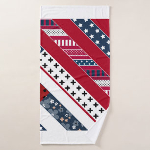 Patriotic, patchwork bath towel