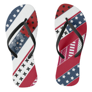 Patriotic, patchwork jandals