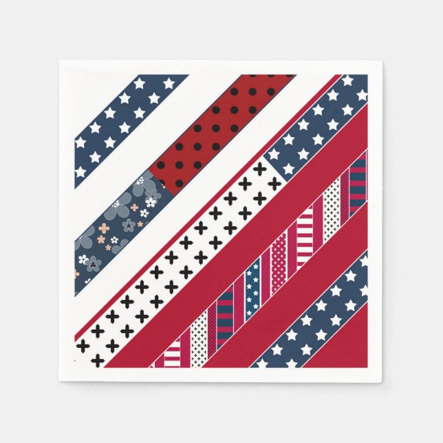 Patriotic, patchwork napkin (Front)