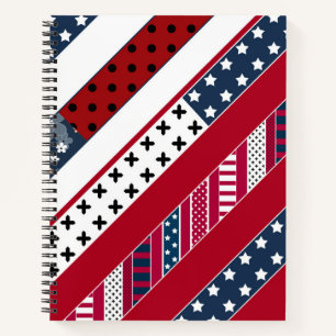 Patriotic, patchwork notebook