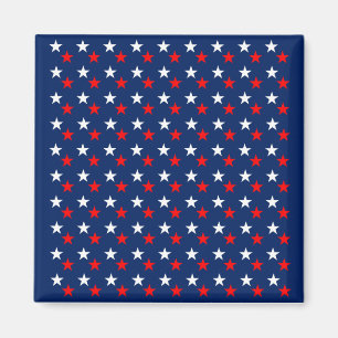 Patriotic Pattern Stars on Blue Magnet