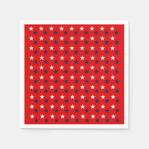 Patriotic Pattern Stars on Red Napkin