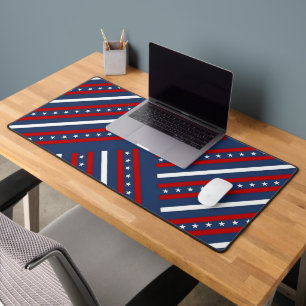 Patriotic Pattern Stripes Desk Mat