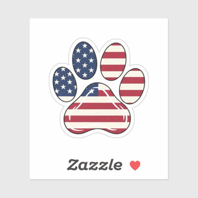 Patriotic Paw Print – 4th of July (Sheet)