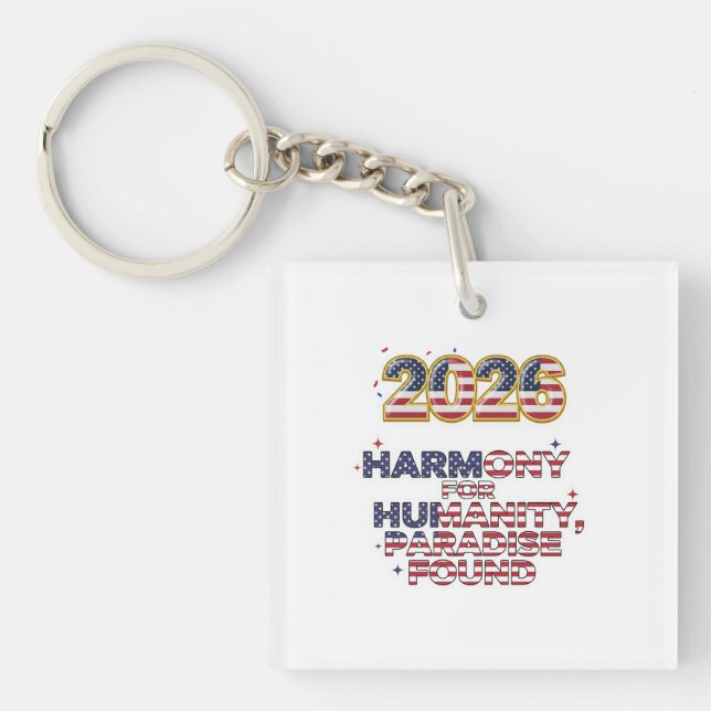 Patriotic Peace Decal Key Ring (Front)