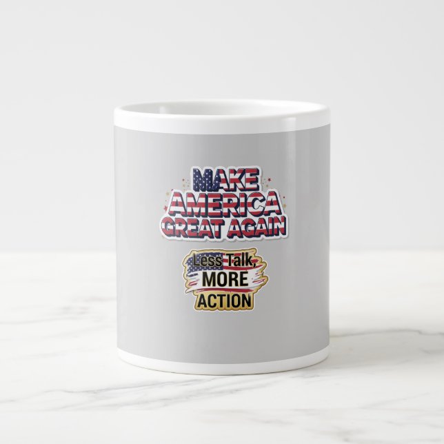 Patriotic Peace Decal Large Coffee Mug (Front)