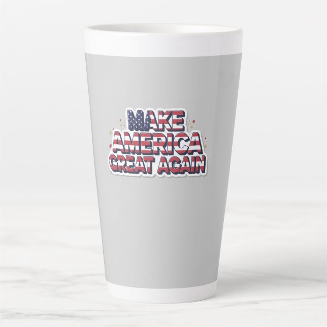 Patriotic Peace Decal Latte Mug (Front)