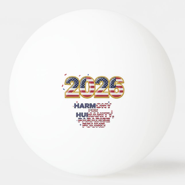 Patriotic Peace Decal Ping Pong Ball (Front)