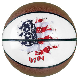 Patriotic Peace Flower 4th of July Party Basketball