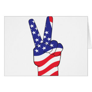 Patriotic Peace Sign USA