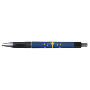 Patriotic Pen with flag of Indiana State, U.S.A.