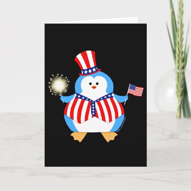 Patriotic Penguin Card (Front)