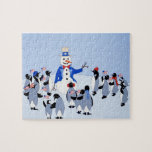 Patriotic Penguins Jigsaw Puzzle<br><div class="desc">A truly whimsical beautiful salute to America.  These very cute penguins with a delightful snowman make this puzzle just wonderful.  It will bring smiles all round.  The puzzle is 8x10 inches and 110 pieces.</div>