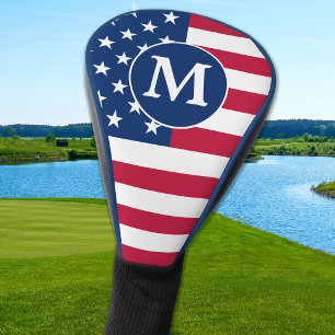 Patriotic Personalised Monogram American Flag Golf Head Cover