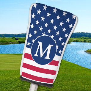 Patriotic Personalised Monogram American Flag Golf Head Cover