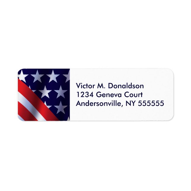 Patriotic  Personalised Return Address Labels (Front)