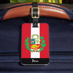 Patriotic Peru Luggage Tags, Peruvian Flag Tag
