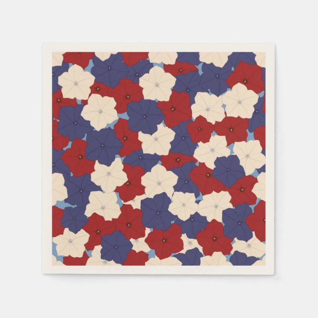 Patriotic Petunias Napkin (Front)