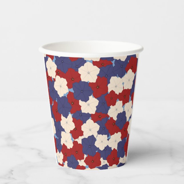 Patriotic Petunias Paper Cups (Front)