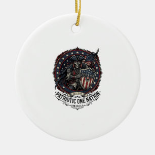 Patriotic Phantom Patriot Horror Monster Patriot 4 Ceramic Tree Decoration