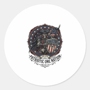 Patriotic Phantom Patriot Horror Monster Patriot 4 Classic Round Sticker