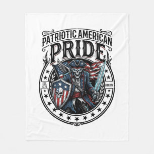 Patriotic Phantom Patriot Horror Monster Patriot 4 Fleece Blanket