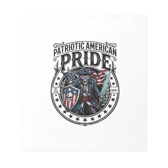 Patriotic Phantom Patriot Horror Monster Patriot 4 Notepad (Front)