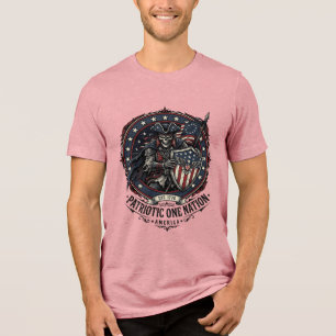 Patriotic Phantom Patriot Horror Monster Patriot 4 Tri-Blend Shirt