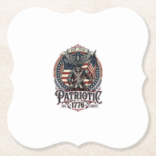 Patriotic Phantom Patriot Horror Monster Patriot I Paper Coaster