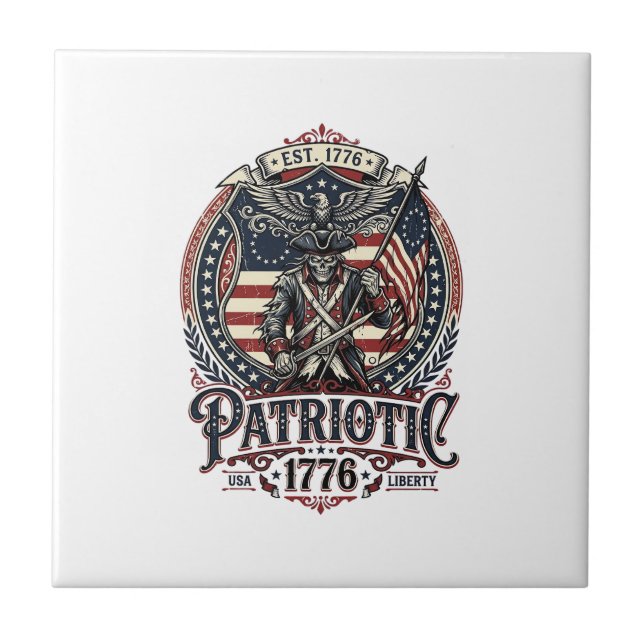 Patriotic Phantom Patriot Horror Monster Patriot I Tile (Front)